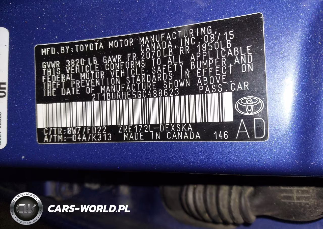 2016 Toyota Corolla S Plus VIN:2T1BURHE5GC488623 - 9