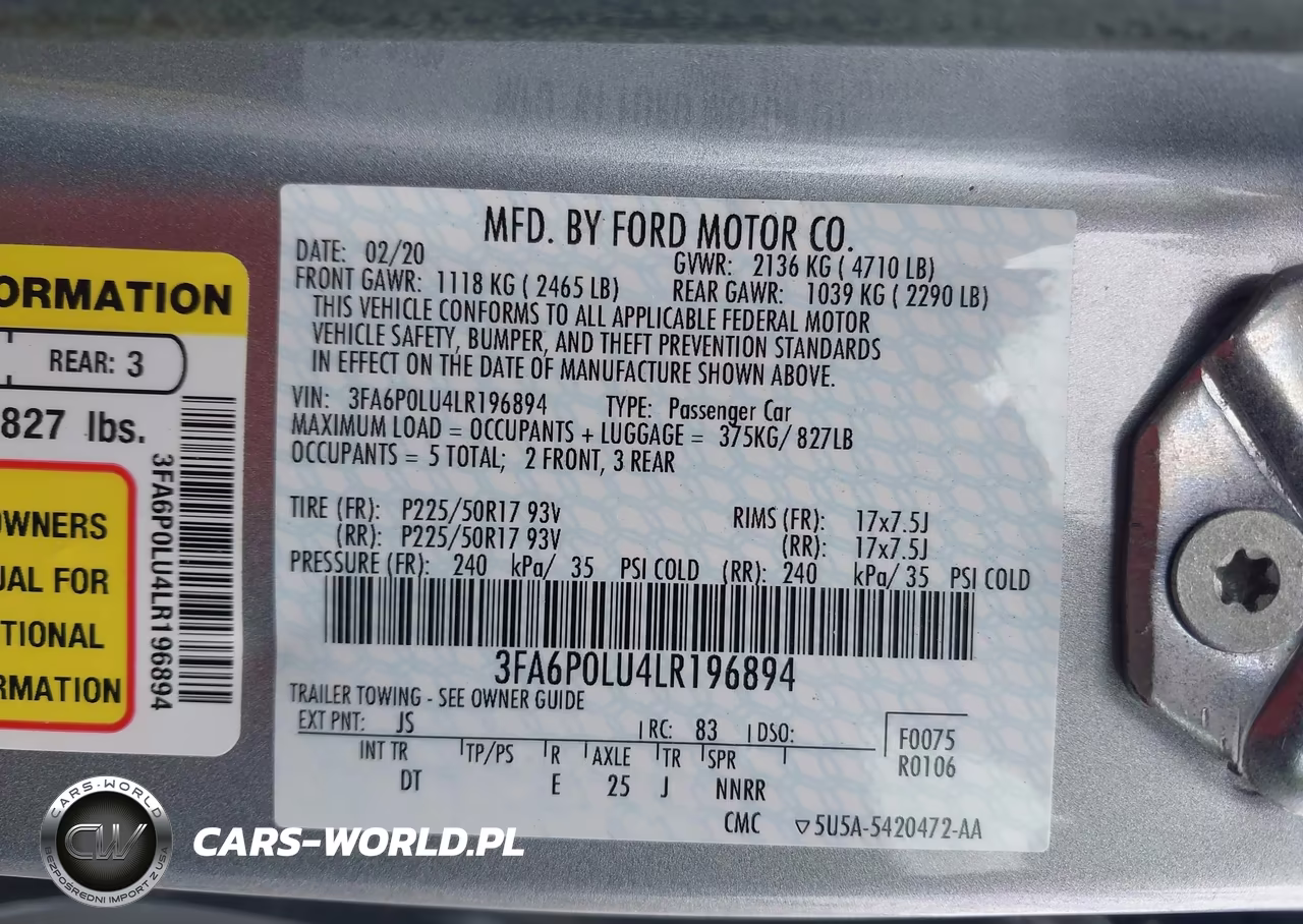 2020 Ford Fusion Hybrid Se VIN:3FA6P0LU4LR196894 - 9