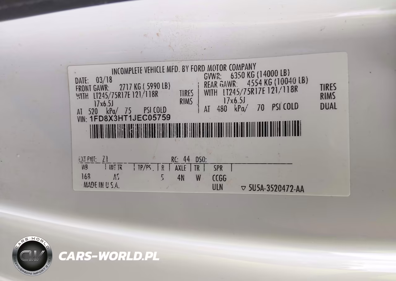 2018 Ford F-350 Chassis Xl VIN:1FD8X3HT1JEC05759 - 9