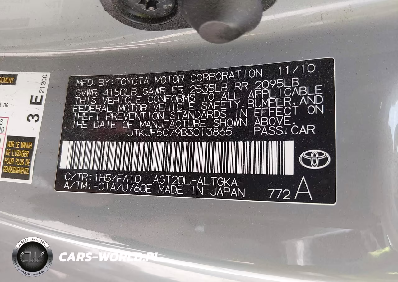 2011 Scion Tc VIN:JTKJF5C79B3013865 - 9