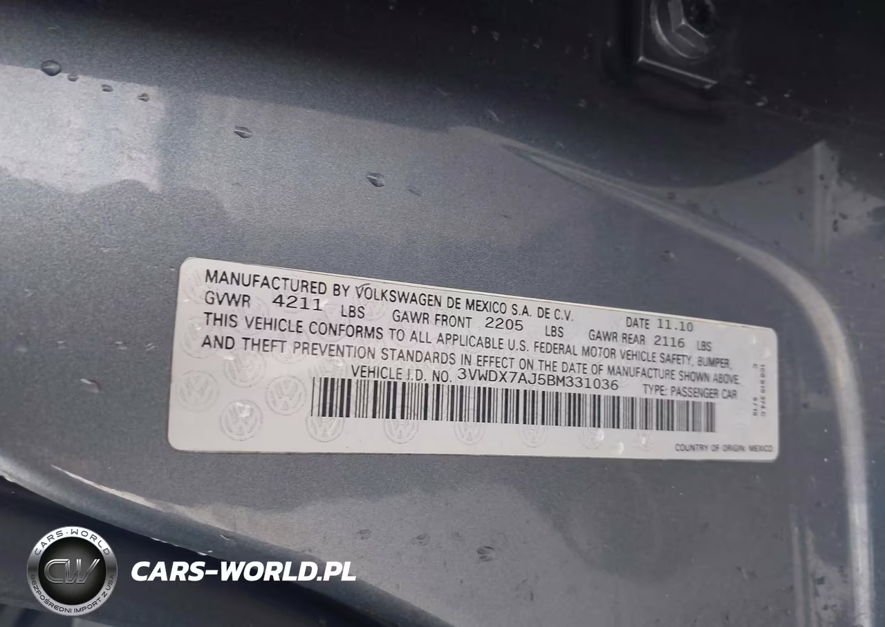 2011 Volkswagen Jetta 2.5L Se VIN:3VWDX7AJ5BM331036 - 9