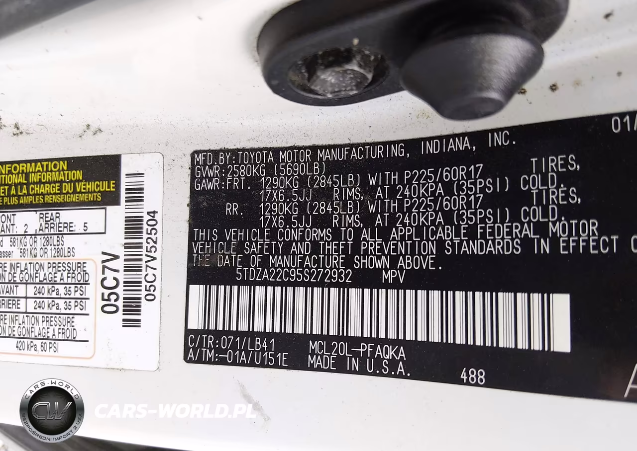 2005 Toyota Sienna Xle VIN:5TDZA22C95S272932 - 9