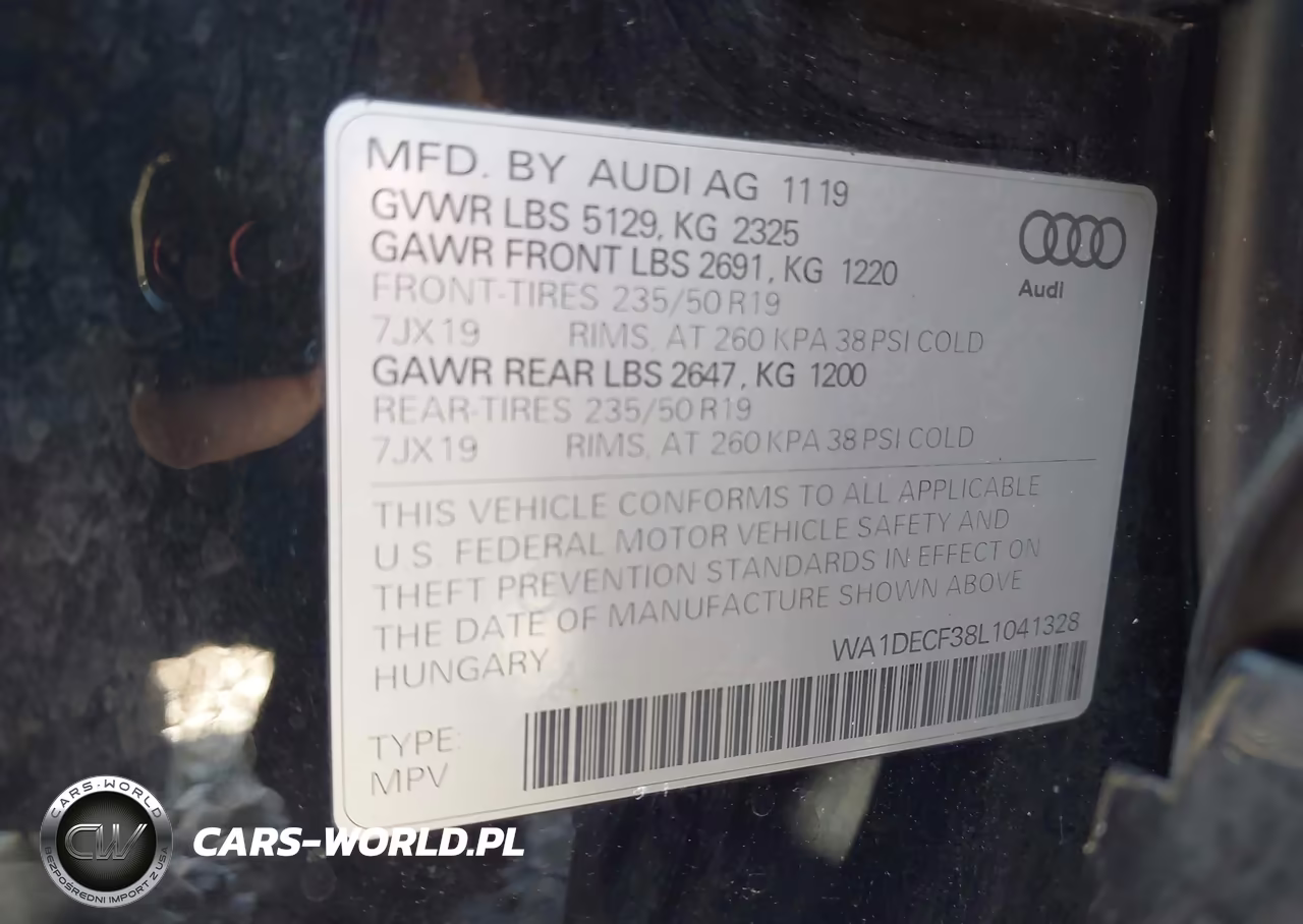 2020 Audi Q3 Premium 45 Tfsi S Line Quattro Tiptronic VIN:WA1DECF38L1041328 - 9