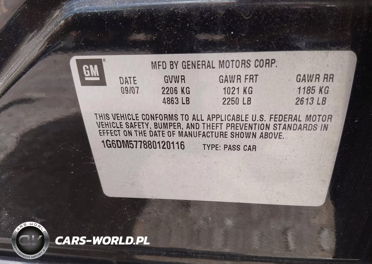 2008 Cadillac Cts Rwd W-1Sa VIN:1G6DM577880120116 - 9