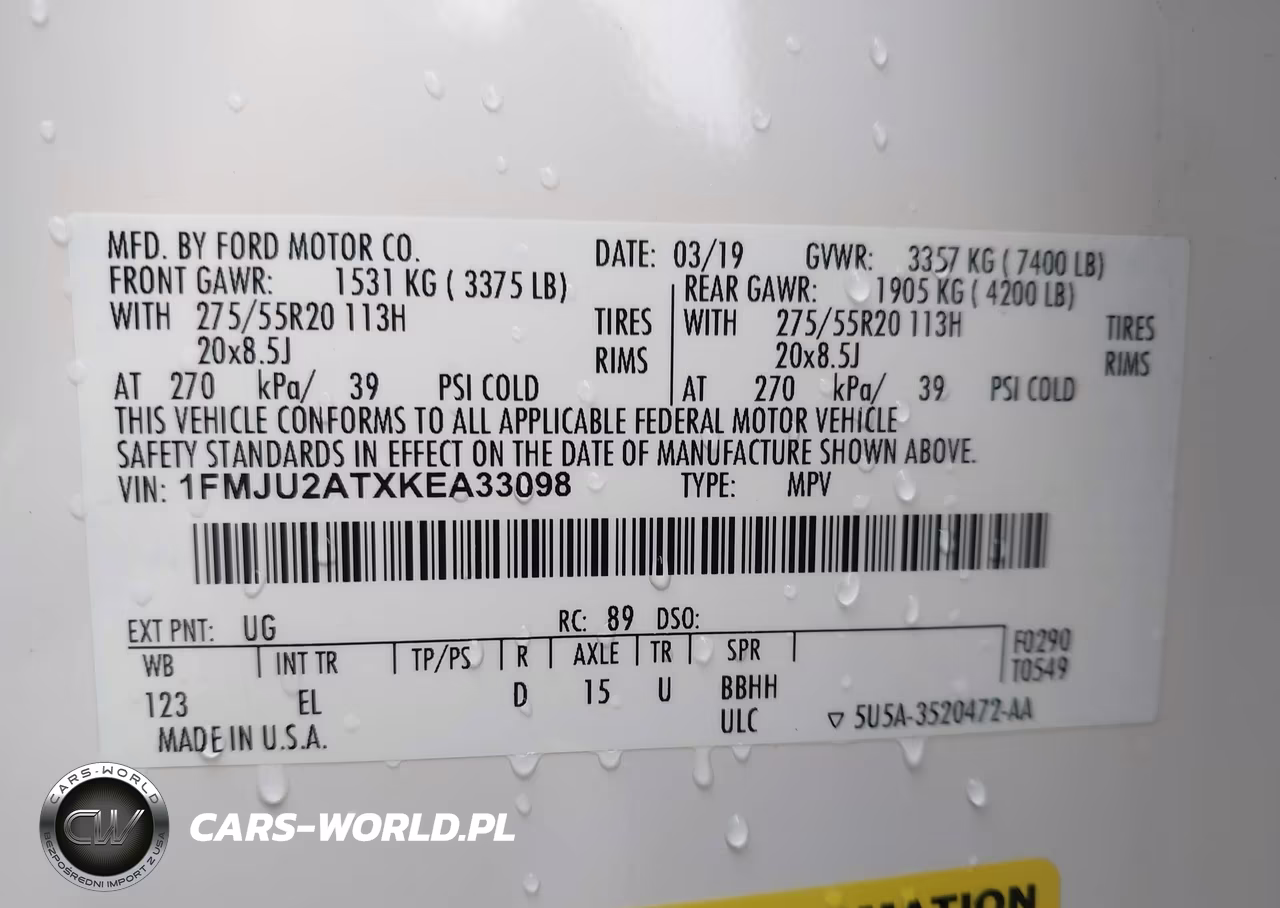 2019 Ford Expedition Limited VIN:1FMJU2ATXKEA33098 - 8