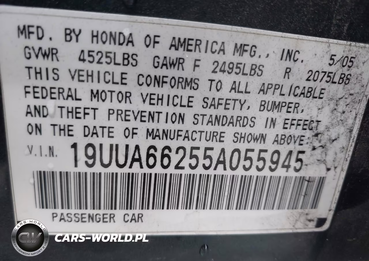 2005 Acura Tl VIN:19UUA66255A055945 - 9