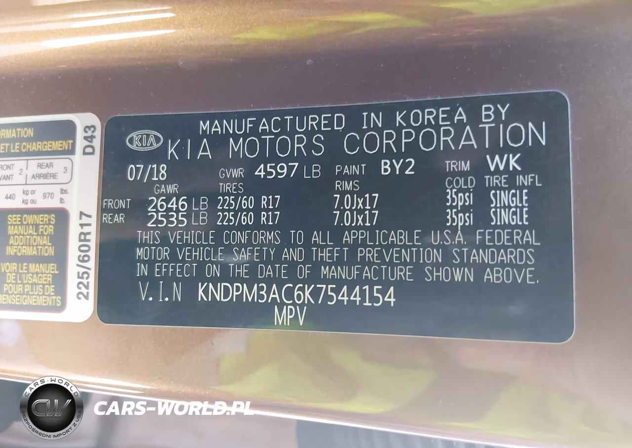 2019 Kia Sportage Lx VIN:KNDPM3AC6K7544154 - 9