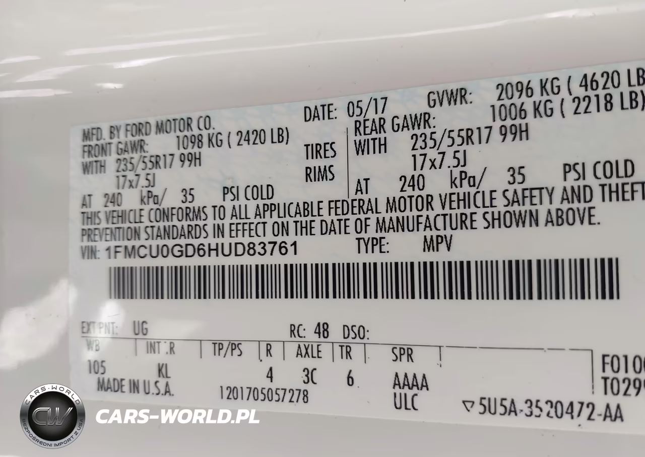2017 Ford Escape Se VIN:1FMCU0GD6HUD83761 - 9