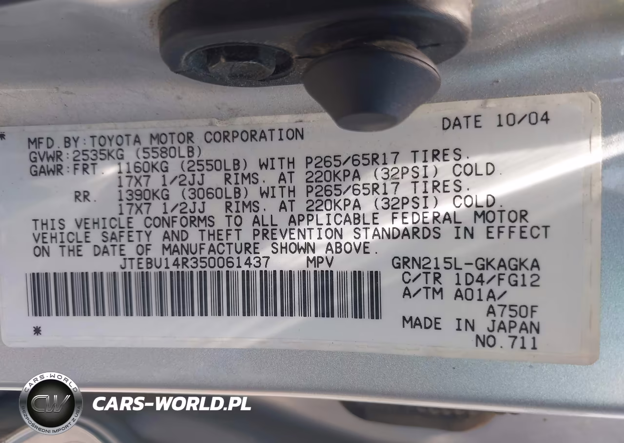 2005 Toyota 4Runner Sr5 V6 VIN:JTEBU14R350061437 - 9