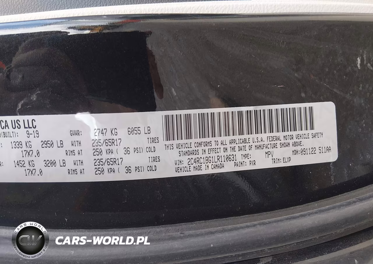 2020 Chrysler Pacifica Touring L VIN:2C4RC1BG1LR110631 - 9