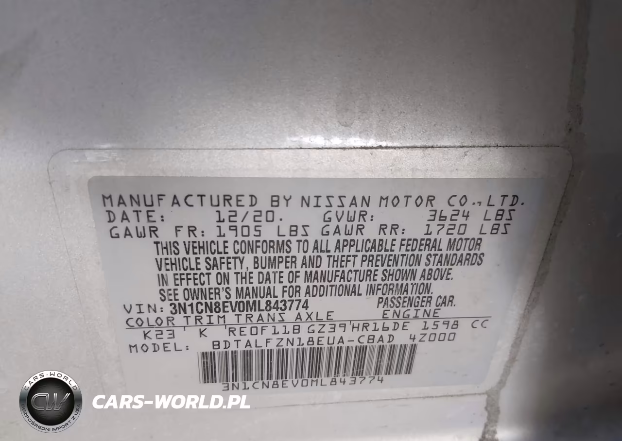 2021 Nissan Versa Sv Xtronic Cvt VIN:3N1CN8EV0ML843774 - 9