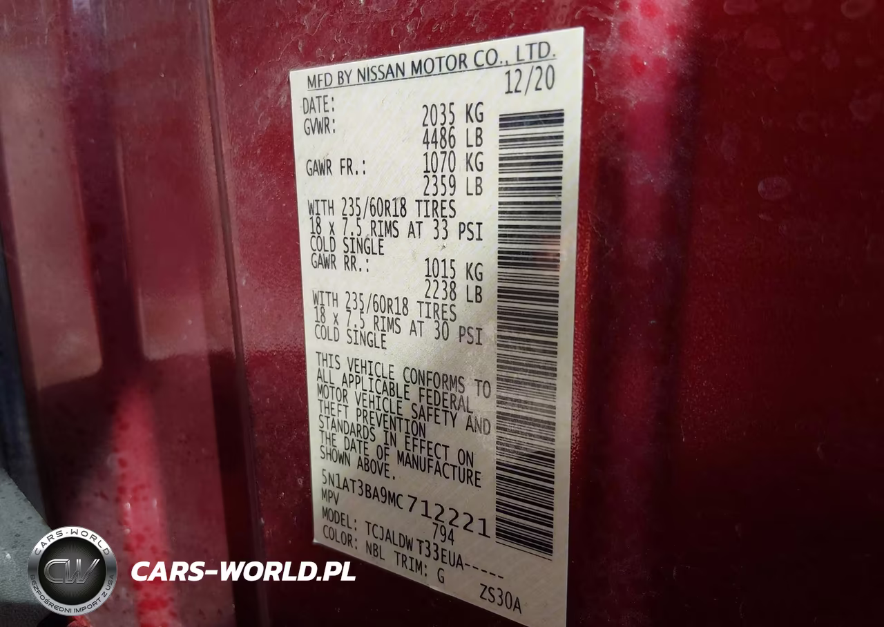 2021 Nissan Rogue Sv Fwd VIN:5N1AT3BA9MC712221 - 9