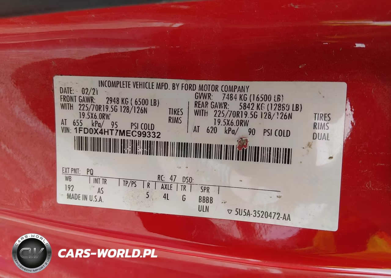 2021 Ford F-450 Chassis Xl VIN:1FD0X4HT7MEC99332 - 8