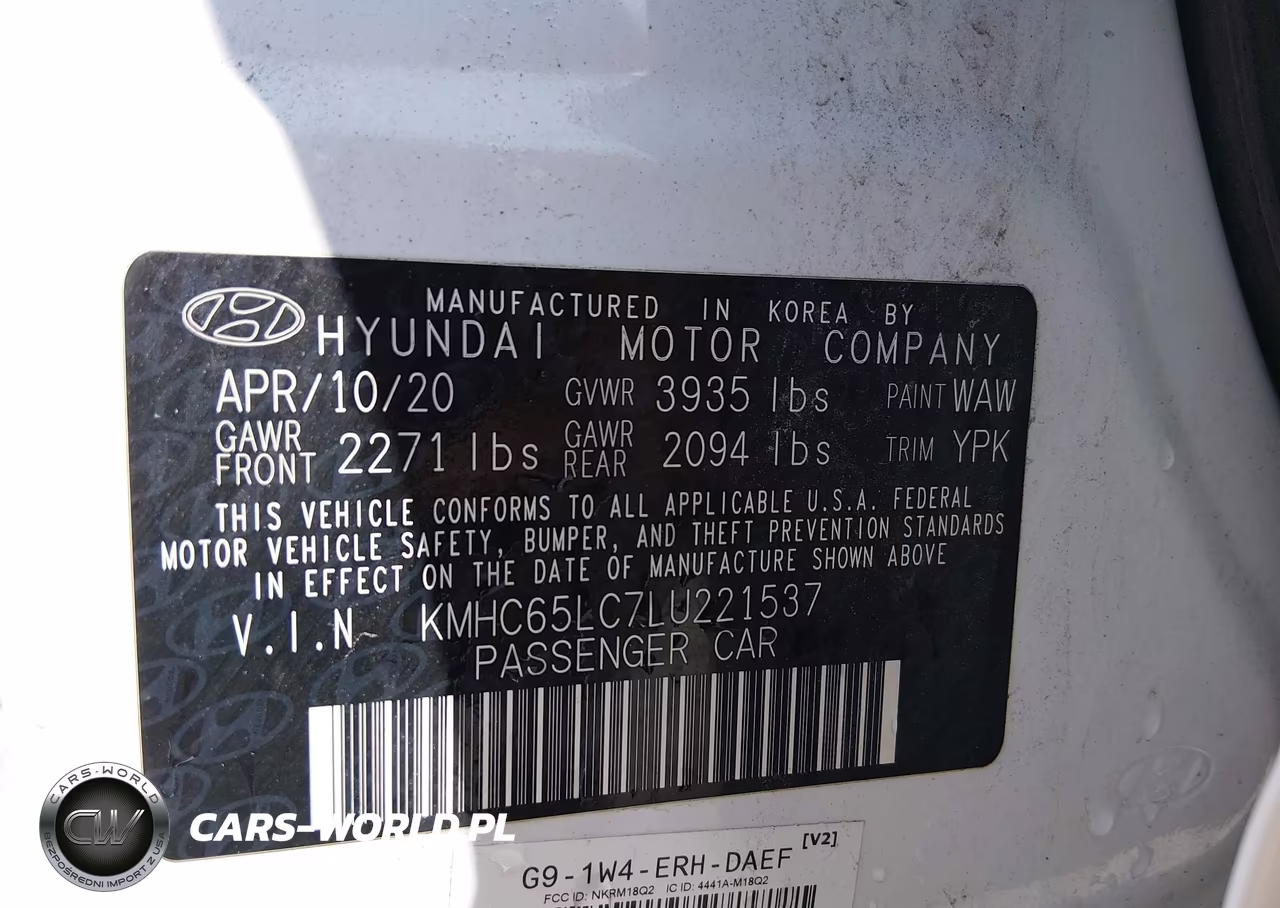 2020 Hyundai Ioniq Hybrid Blue VIN:KMHC65LC7LU221537 - 9