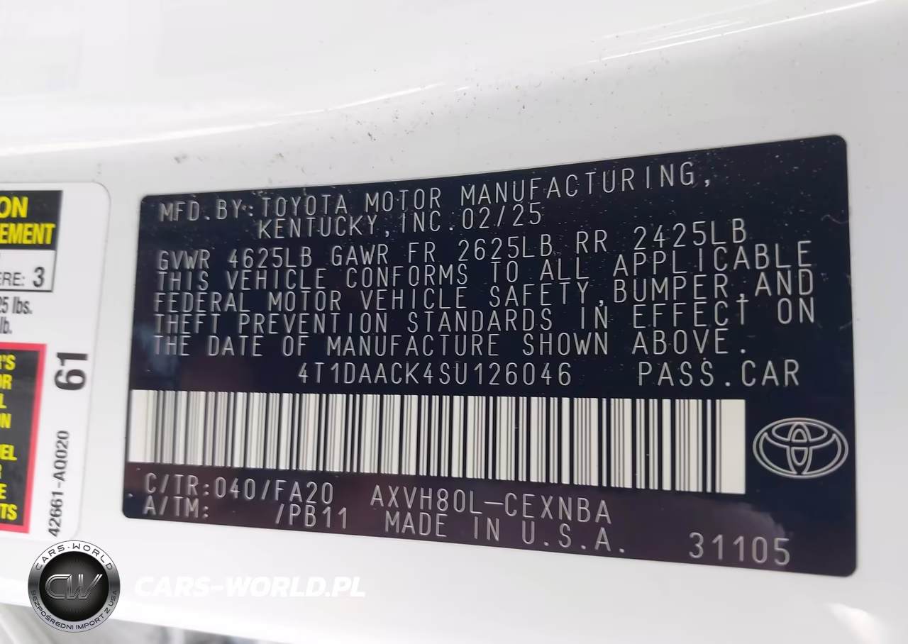 2025 Toyota Camry Le VIN:4T1DAACK4SU126046 - 9