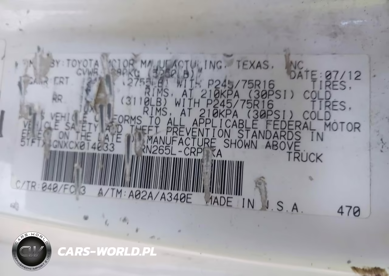 2012 Toyota Tacoma Prerunner VIN:5TFTX4GNXCX014033 - 9