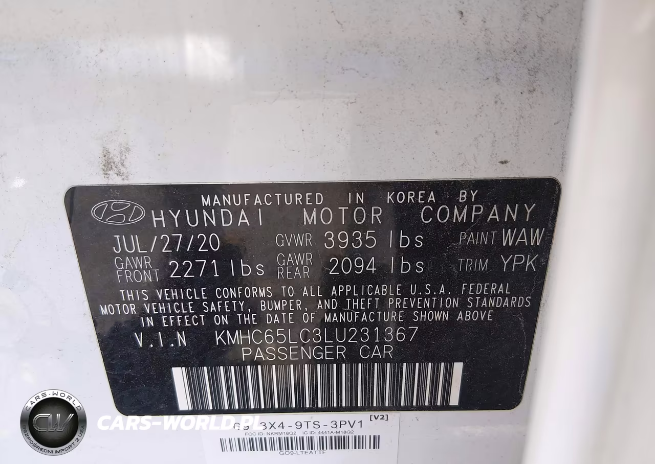 2020 Hyundai Ioniq Hybrid Blue VIN:KMHC65LC3LU231367 - 9