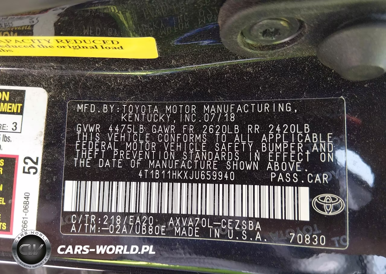 2018 Toyota Camry Se VIN:4T1B11HKXJU659940 - 9