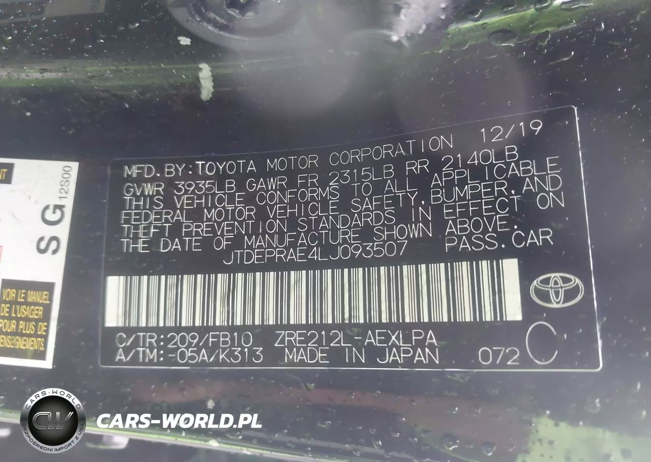 2020 Toyota Corolla Le VIN:JTDEPRAE4LJ093507 - 9