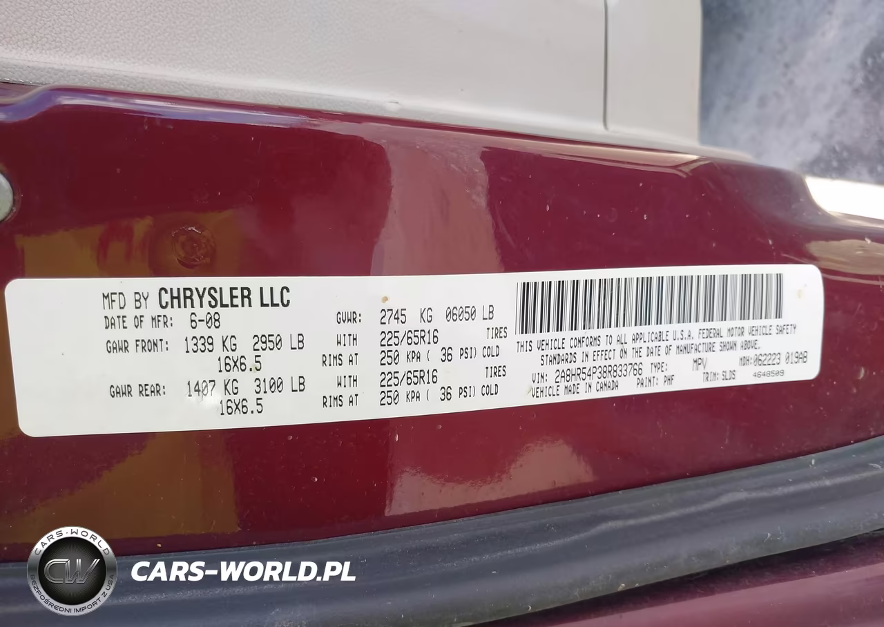 2008 Chrysler Town & Country Touring VIN:2A8HR54P38R833766 - 9