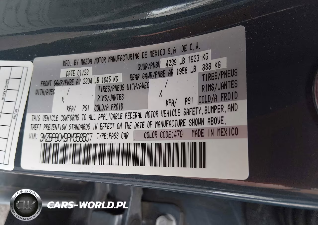 2023 Mazda Mazda3 2.5 S Carbon Edition VIN:3MZBPBCM9PM358507 - 9