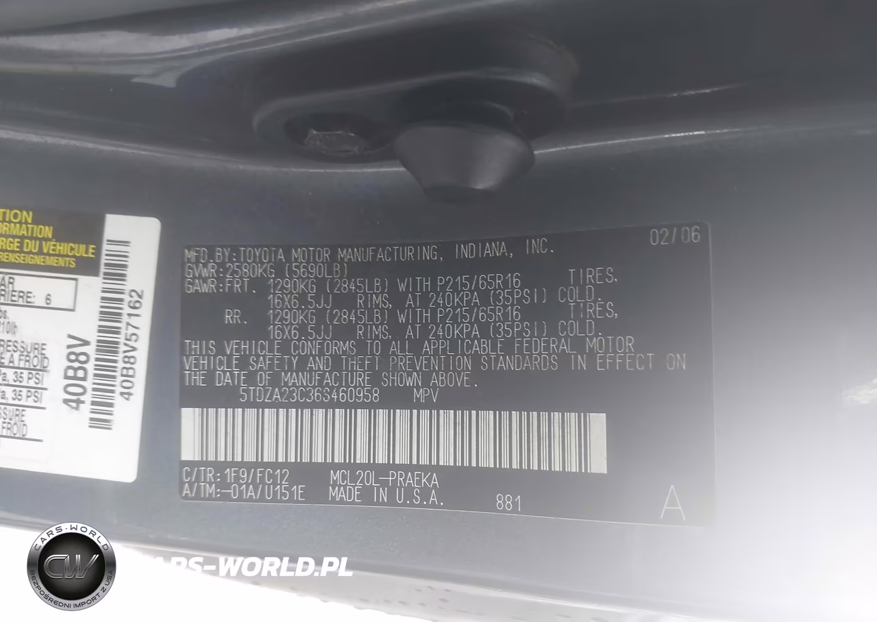 2006 Toyota Sienna Le VIN:5TDZA23C36S460958 - 9