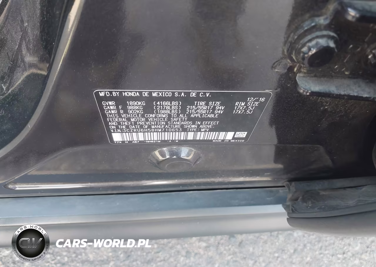 2017 Honda Hr-V Ex VIN:3CZRU6H58HM710653 - 9