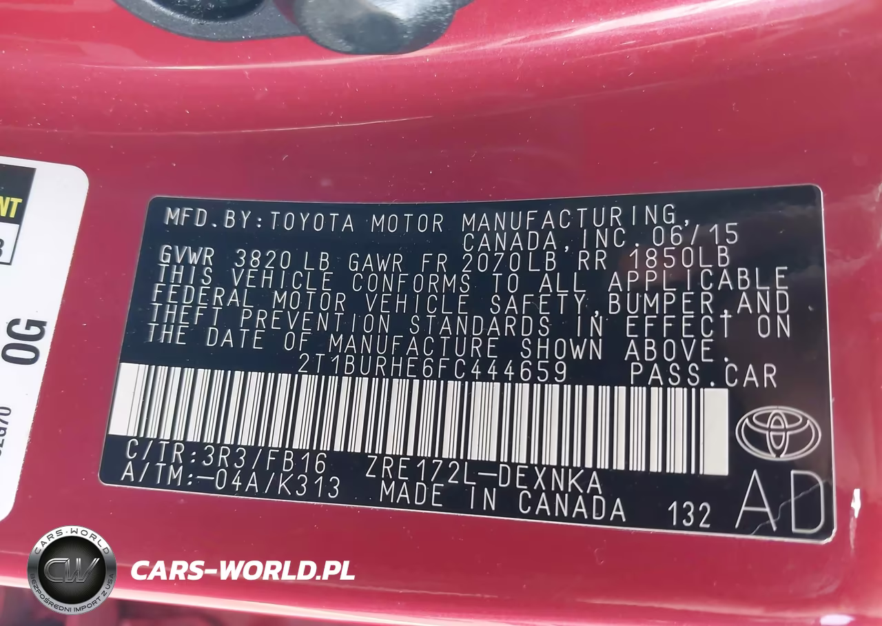 2015 Toyota Corolla Le VIN:2T1BURHE6FC444659 - 9