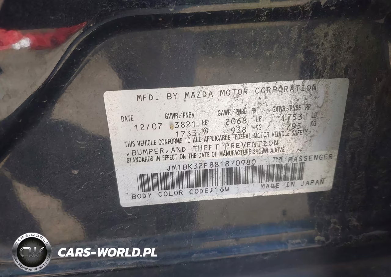 2008 Mazda Mazda3 I VIN:JM1BK32F881870980 - 9