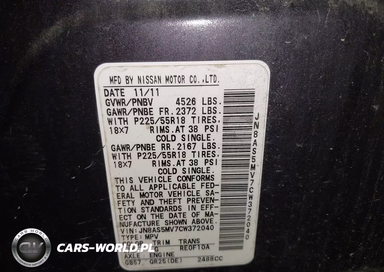 2012 Nissan Rogue Sv W-Sl Pkg VIN:JN8AS5MV7CW372040 - 9