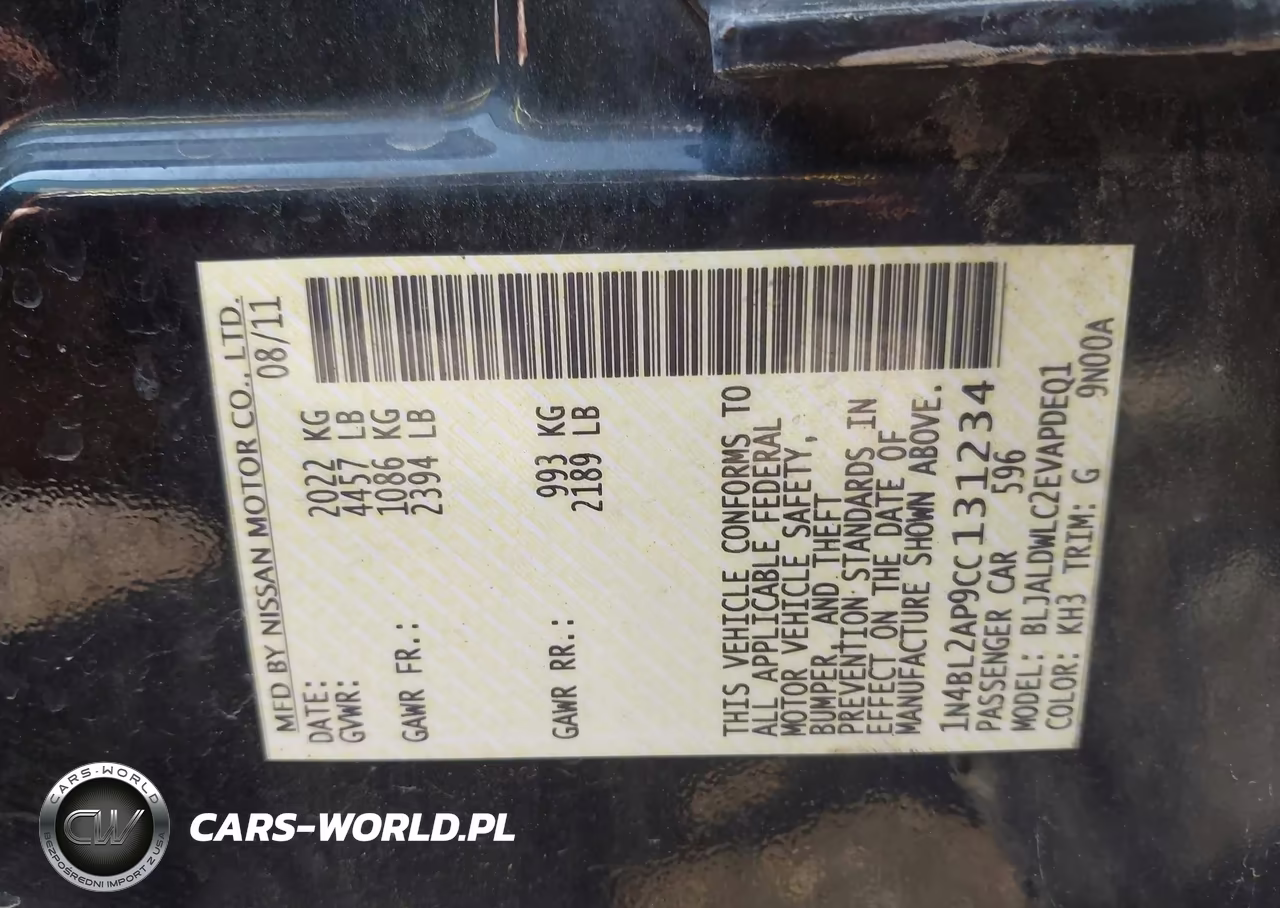2012 Nissan Altima 3.5 Sr VIN:1N4BL2AP9CC131234 - 9