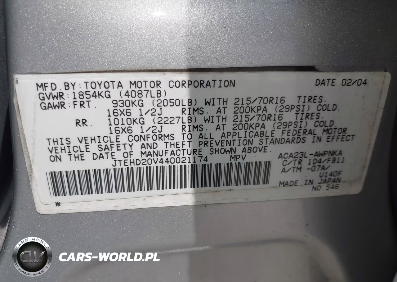 2004 Toyota Rav4 VIN:JTEHD20V440021174 - 9