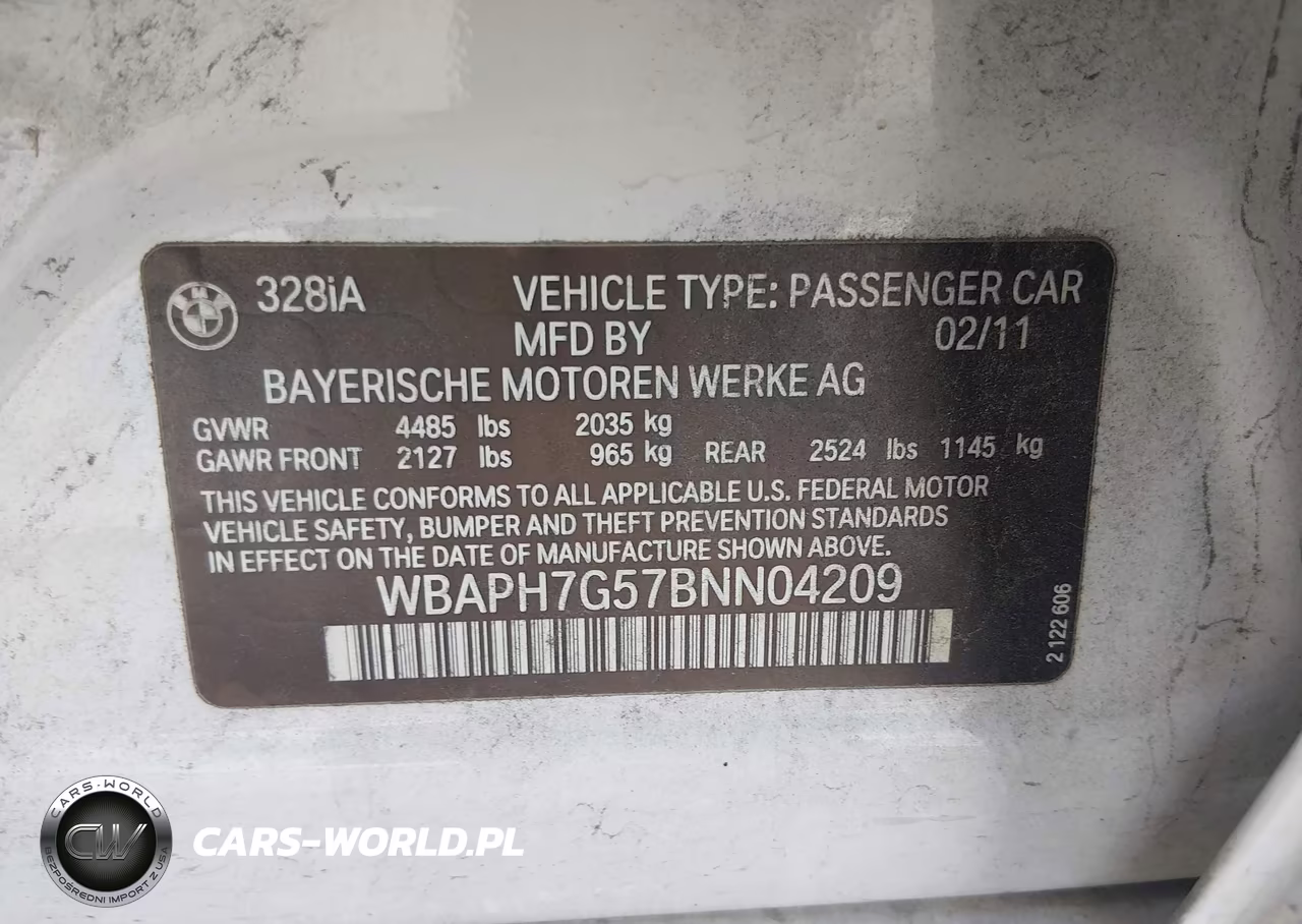 2011 BMW 328I VIN:WBAPH7G57BNN04209 - 9