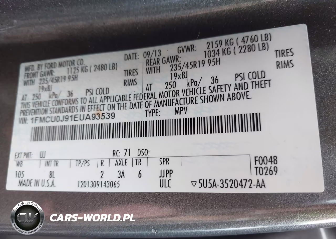2014 Ford Escape Titanium VIN:1FMCU0J91EUA93539 - 9