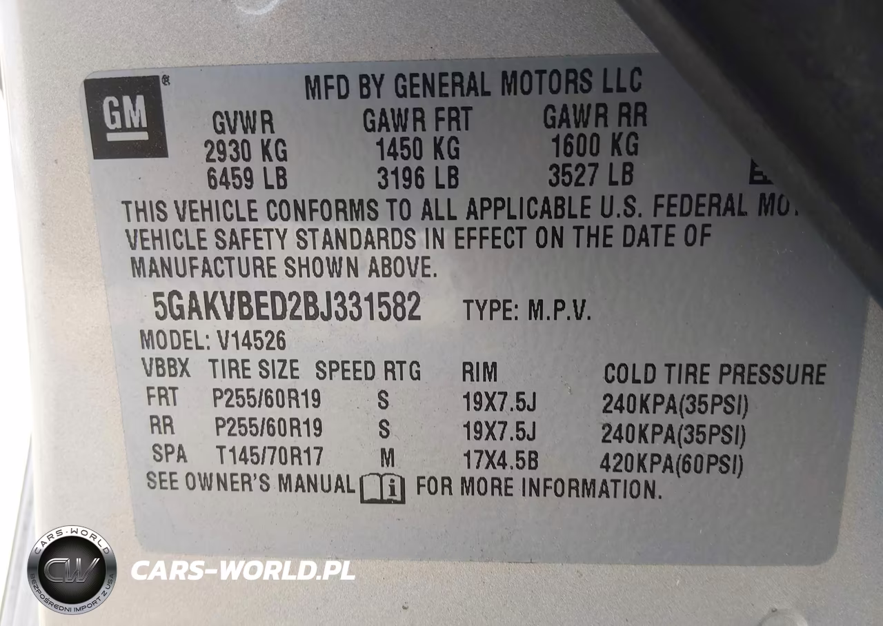 2011 Buick Enclave 1Xl VIN:5GAKVBED2BJ331582 - 9