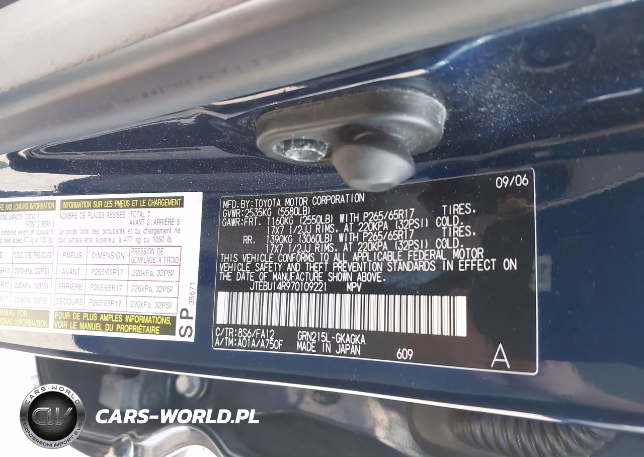 2007 Toyota 4Runner Sr5 VIN:JTEBU14R970109221 - 9