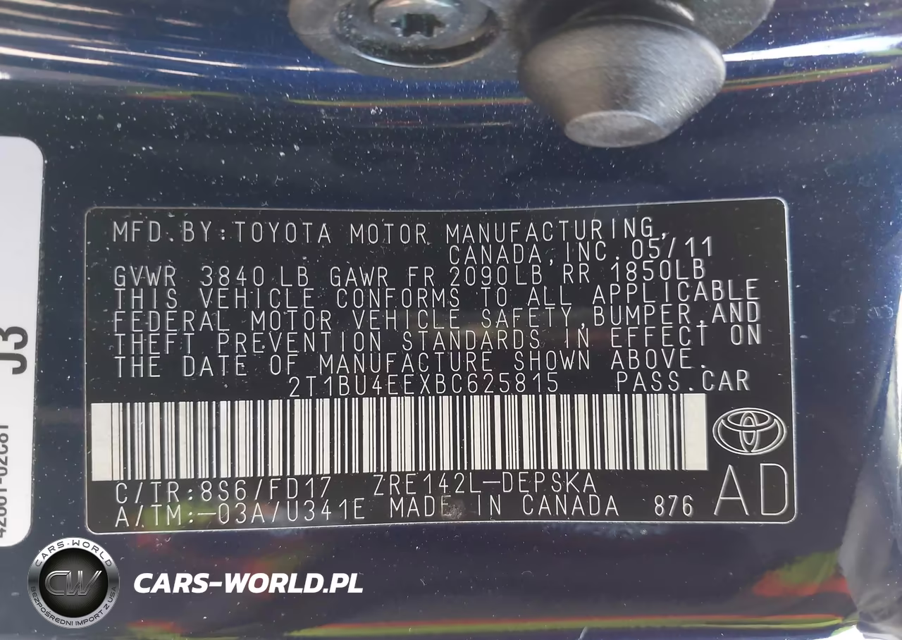 2011 Toyota Corolla S VIN:2T1BU4EEXBC625815 - 9