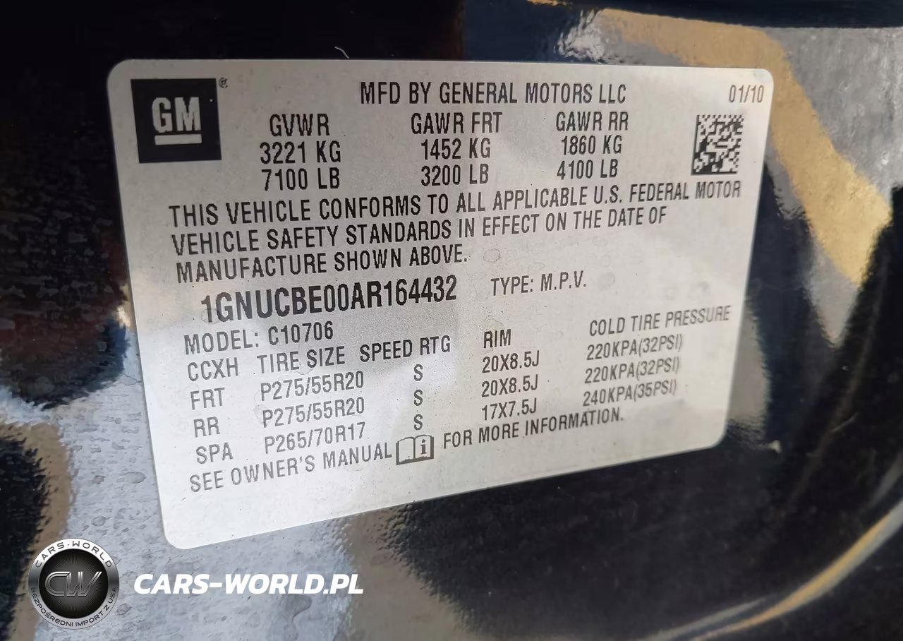 2010 Chevrolet Tahoe Lt VIN:1GNUCBE00AR164432 - 9