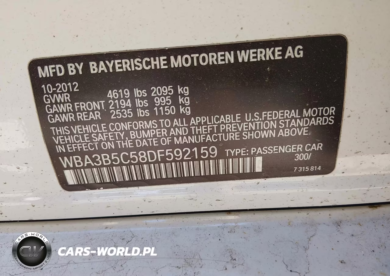 2013 BMW 328I xDrive VIN:WBA3B5C58DF592159 - 9