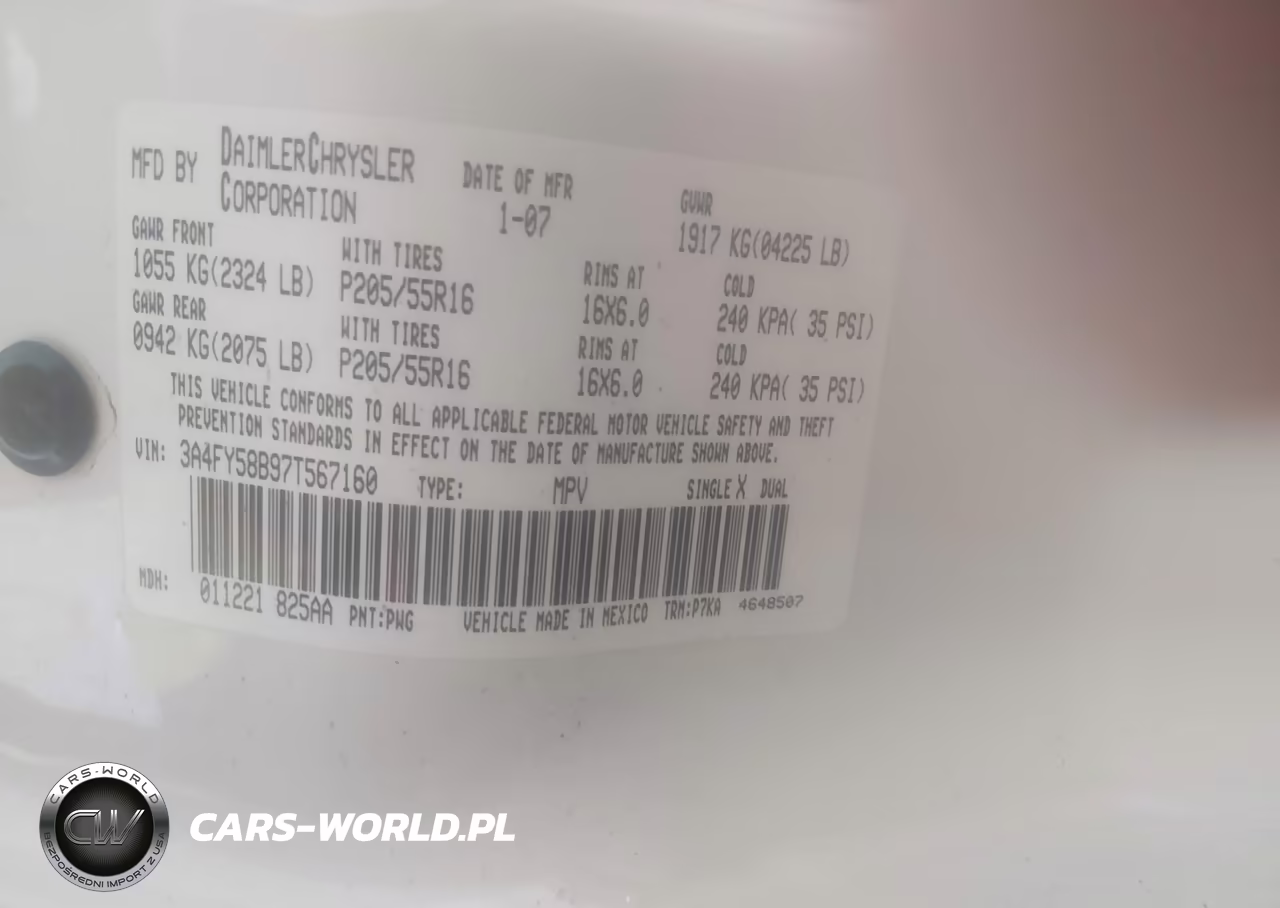 2007 Chrysler Pt Cruiser Touring VIN:3A4FY58B97T567160 - 9