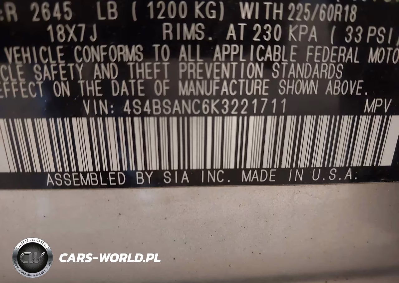 2019 Subaru Outback 2.5I Limited VIN:4S4BSANC6K3221711 - 9
