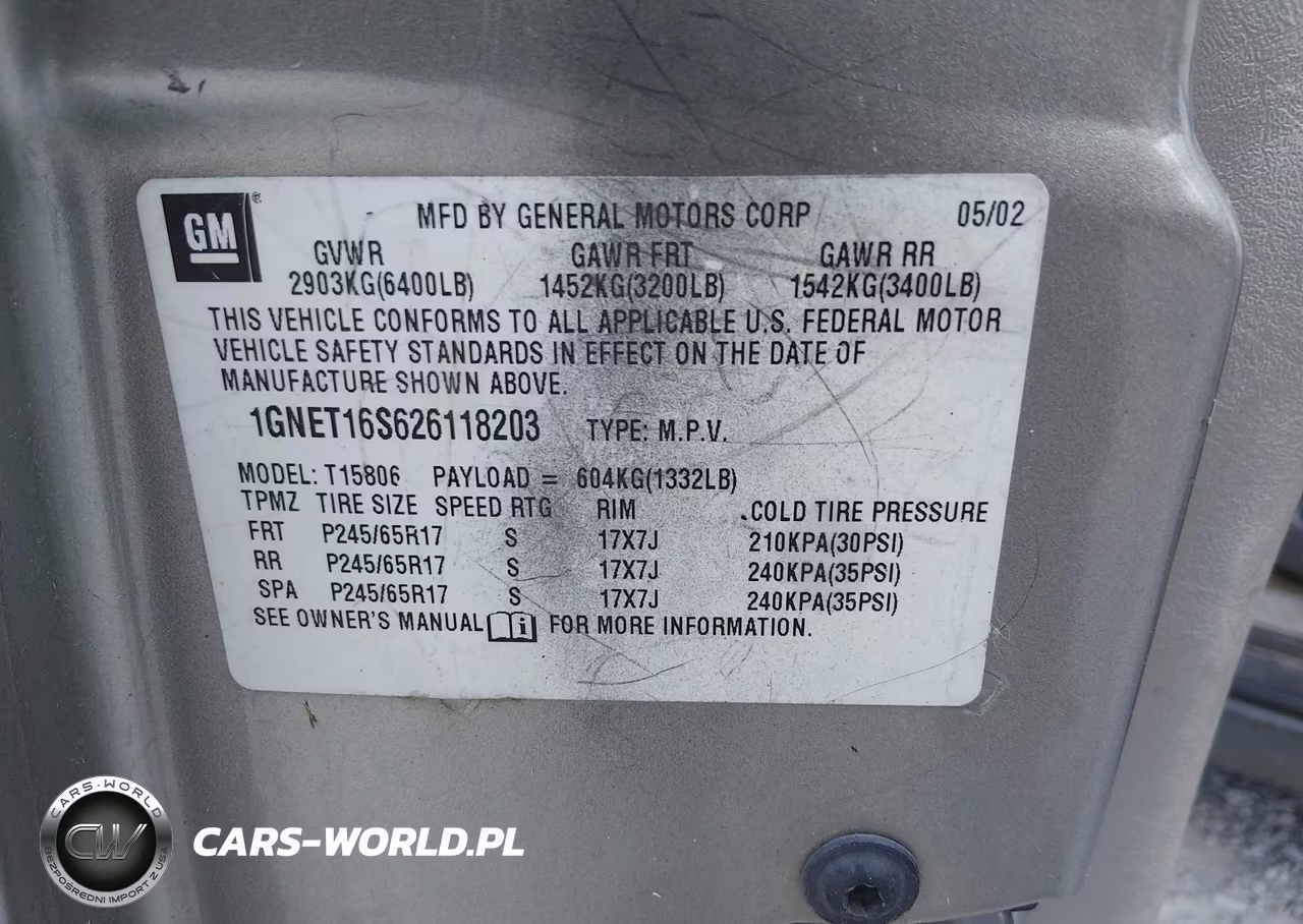 2002 Chevrolet Trailblazer Ext Lt VIN:1GNET16S626118203 - 9