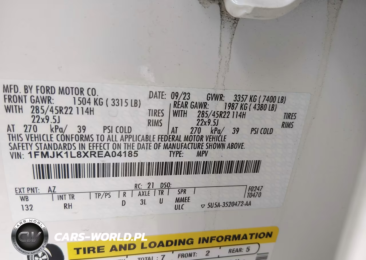 2024 Ford Expedition Platinum Max VIN:1FMJK1L8XREA04185 - 9