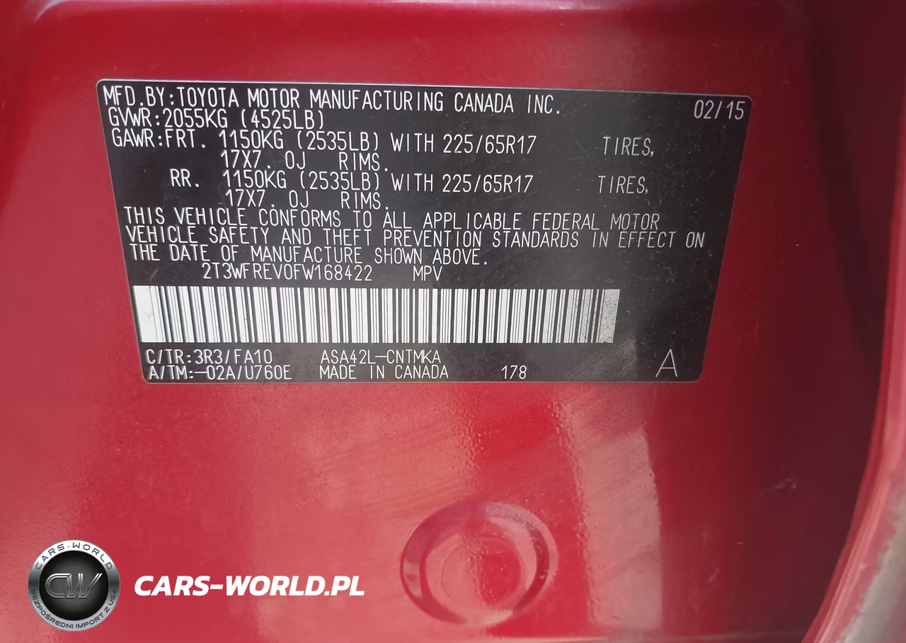 2015 Toyota Rav4 Xle VIN:2T3WFREV0FW168422 - 9