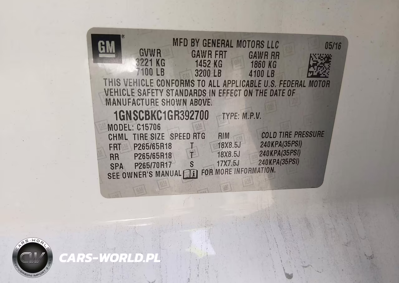 2016 Chevrolet Tahoe Lt VIN:1GNSCBKC1GR392700 - 9