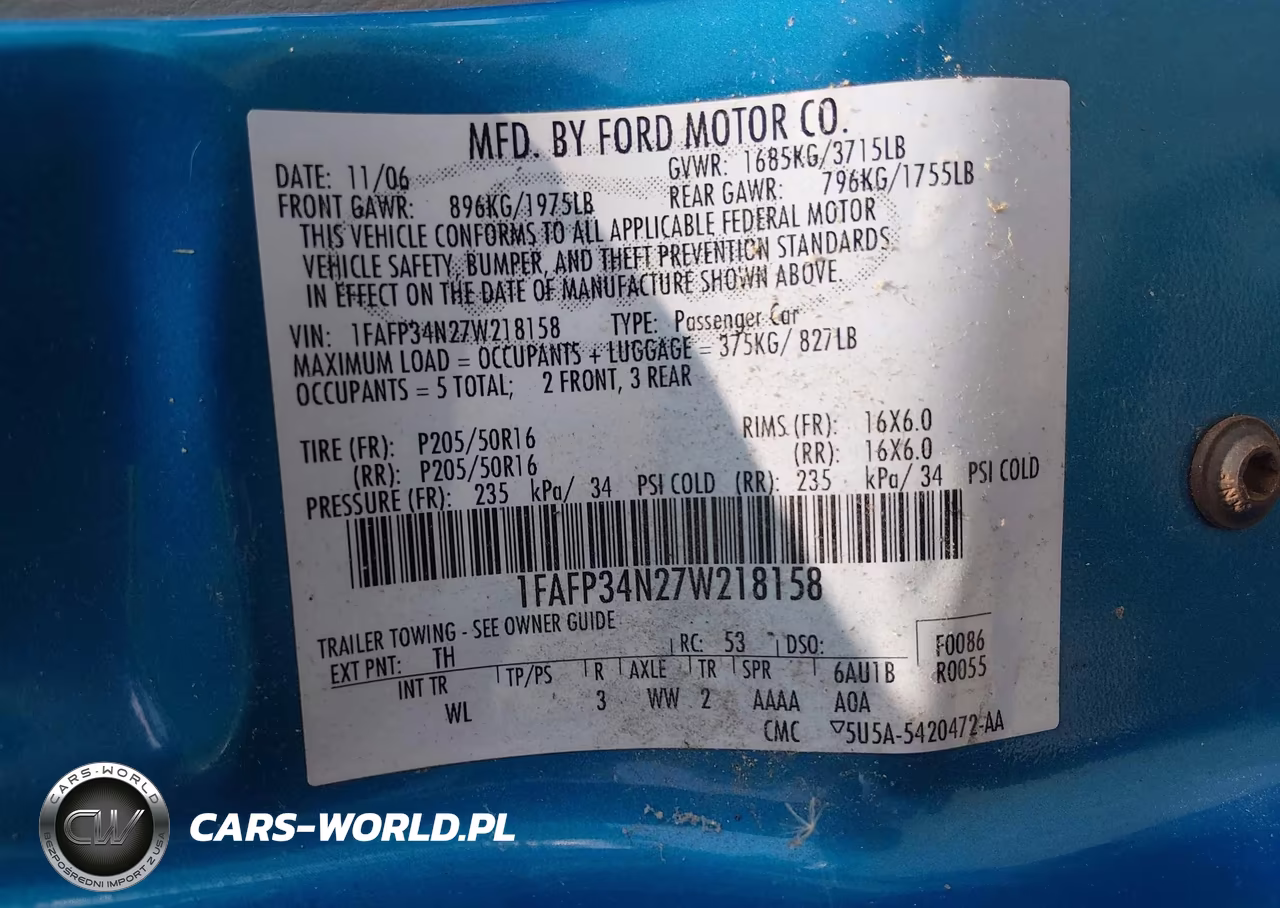 2007 Ford Focus S-Se-Ses VIN:1FAFP34N27W218158 - 9