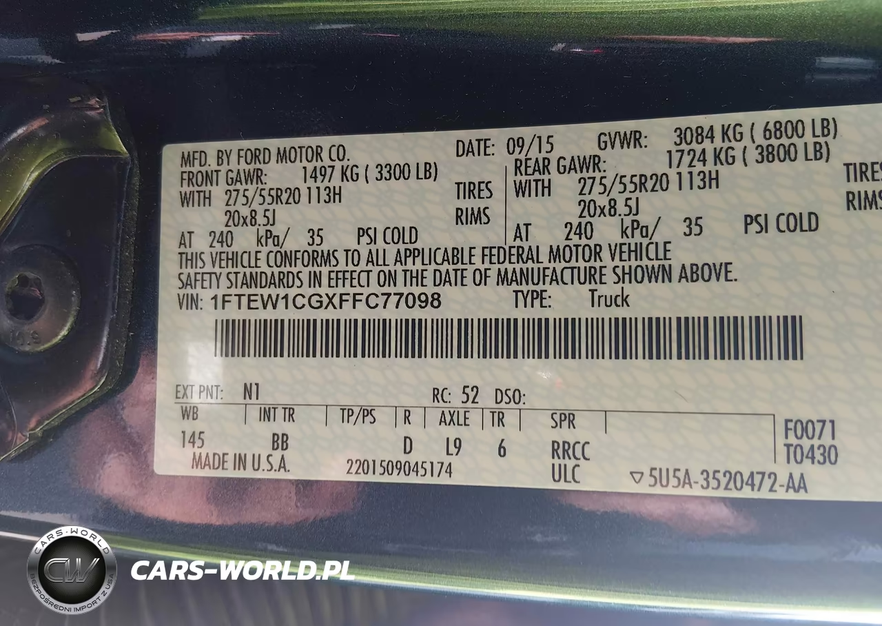 2015 Ford F-150 Platinum VIN:1FTEW1CGXFFC77098 - 9