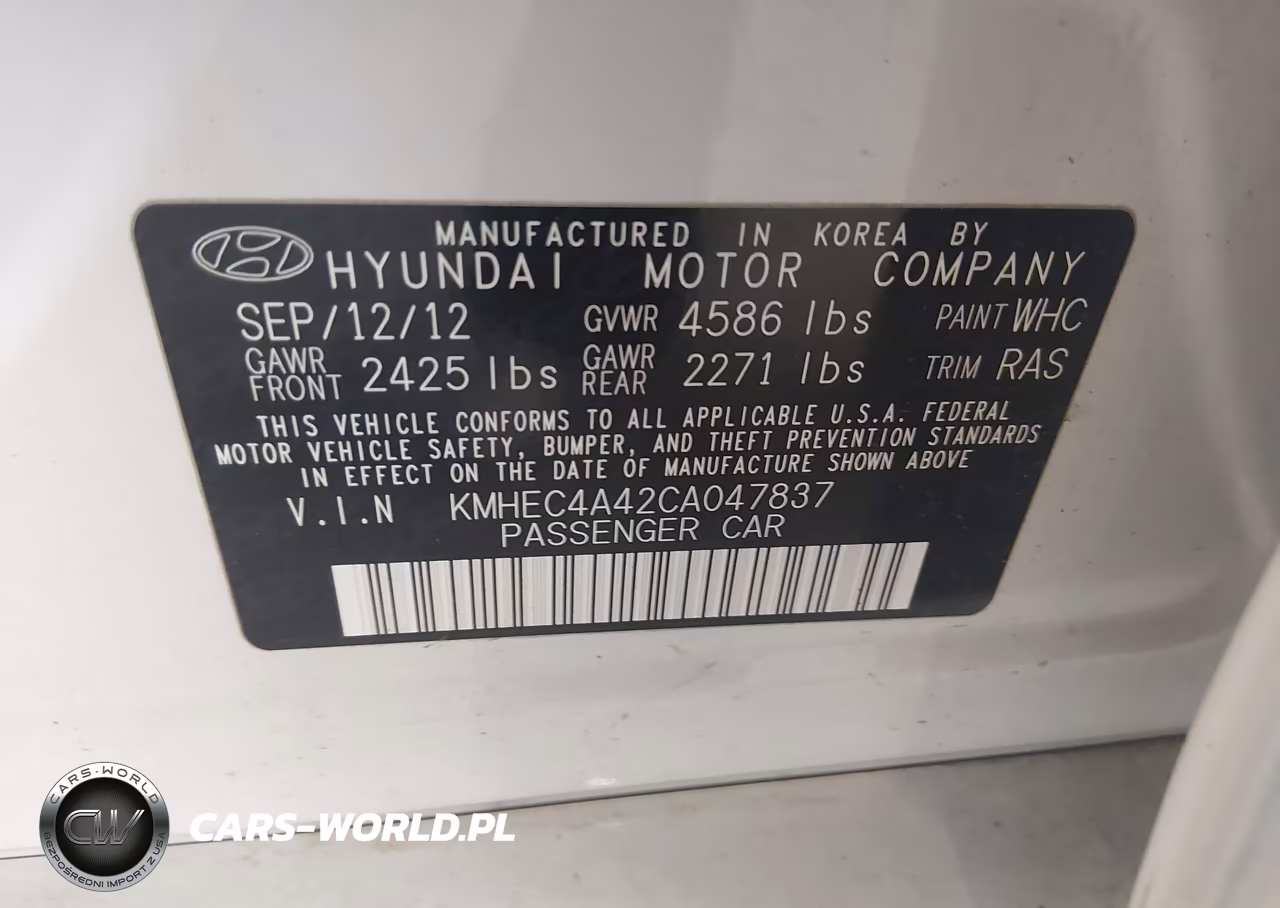 2012 Hyundai Sonata Hybrid VIN:KMHEC4A42CA047837 - 9