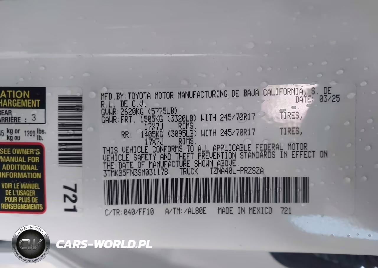 2025 Toyota Tacoma Sr5 VIN:3TMKB5FN3SM031178 - 9