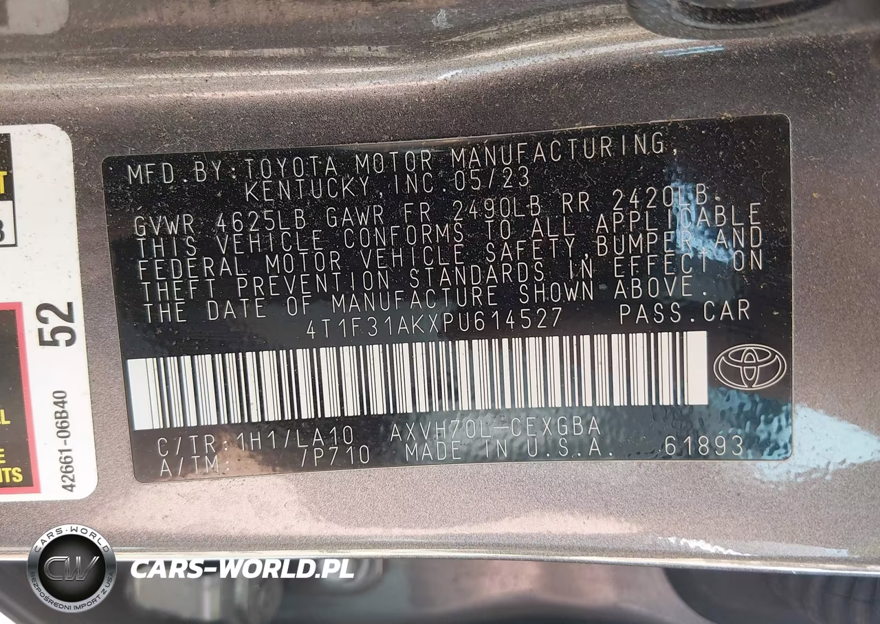 2023 Toyota Camry Xle Hybrid VIN:4T1F31AKXPU614527 - 9